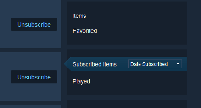 subscribed items